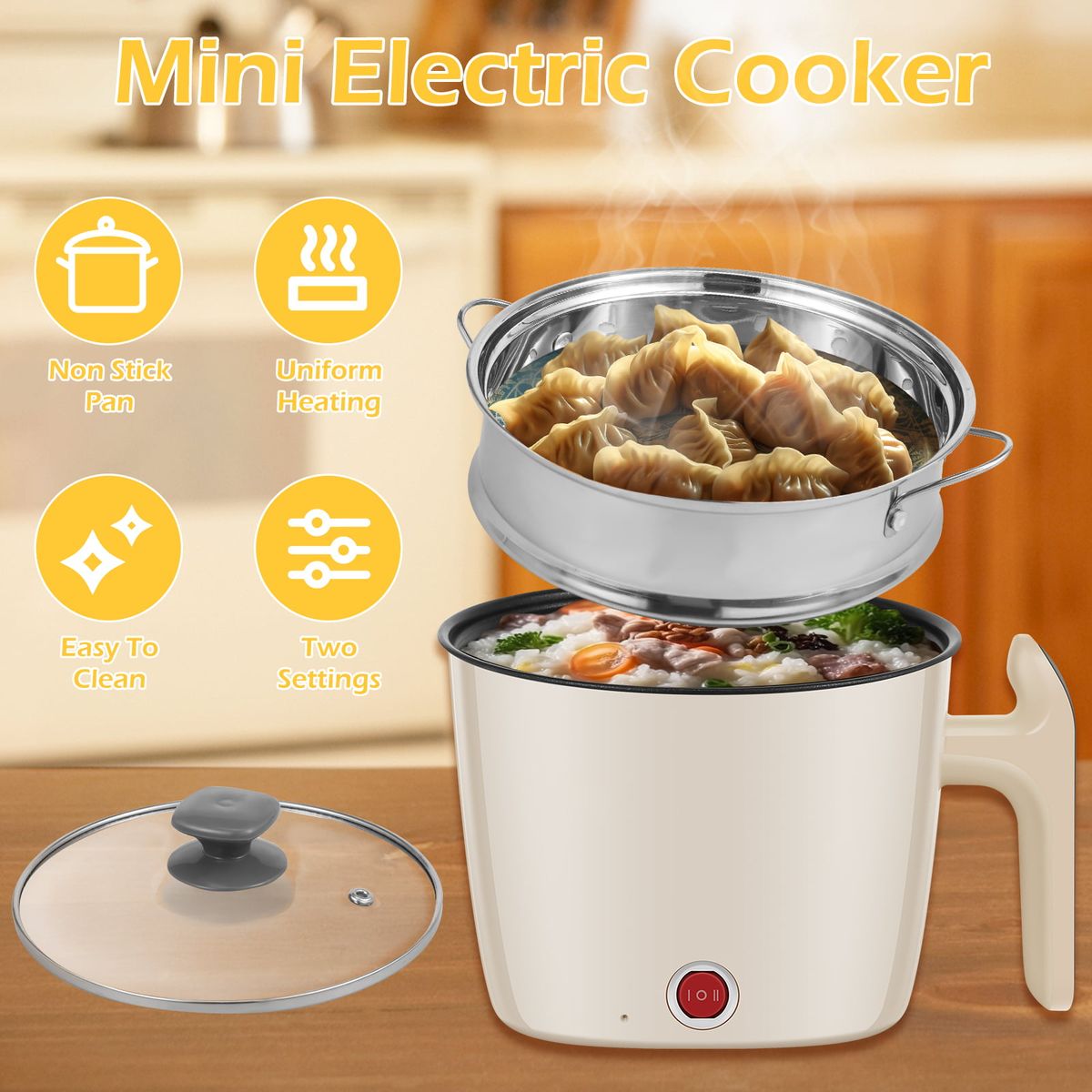 Mini Electric Cooking Pot Fast & Easy Meal Maker Perfect for Noodles, Soup & More