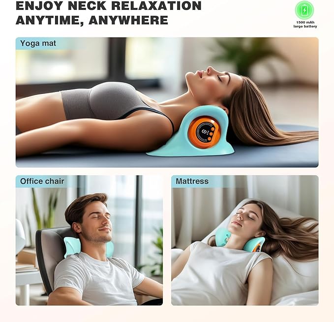 EMS Neck Massager with Heat – Electric Pulse Therapy for Neck & Shoulder Pain Relief