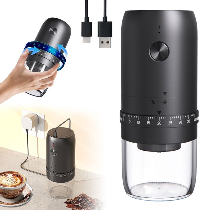 Denx Portable Electric Coffee Grinder Bean Grinder Machine for Home Use UAE KSA