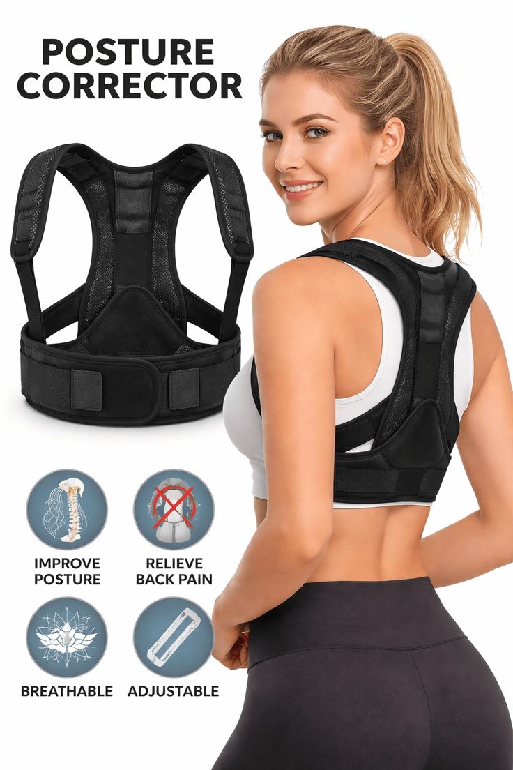 Adjustable Posture Corrector UAE KSA – Back Support Shoulder Belt for Pain Relief and Posture Fix