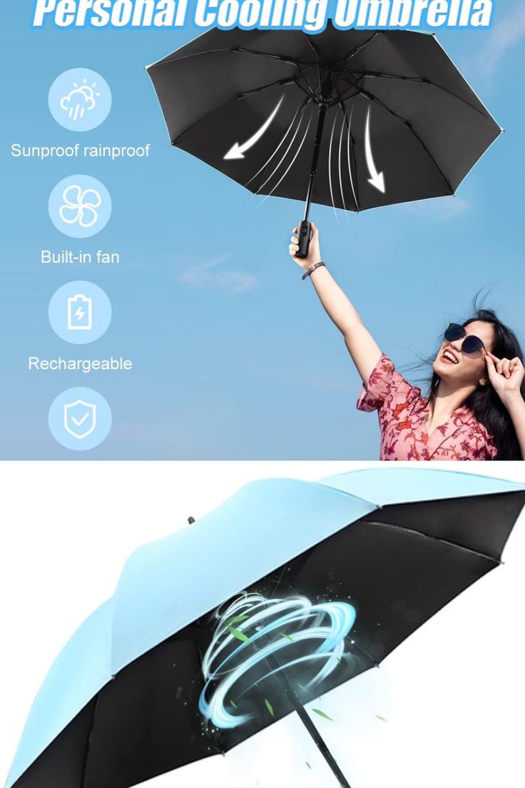 2 in 1 Fan Umbrella UAE KSA- Lightweight Cooling Umbrella for Summer Travel