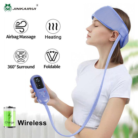 Electric Heated Head Massager – Airbag Compression & Heat Therapy Cap
