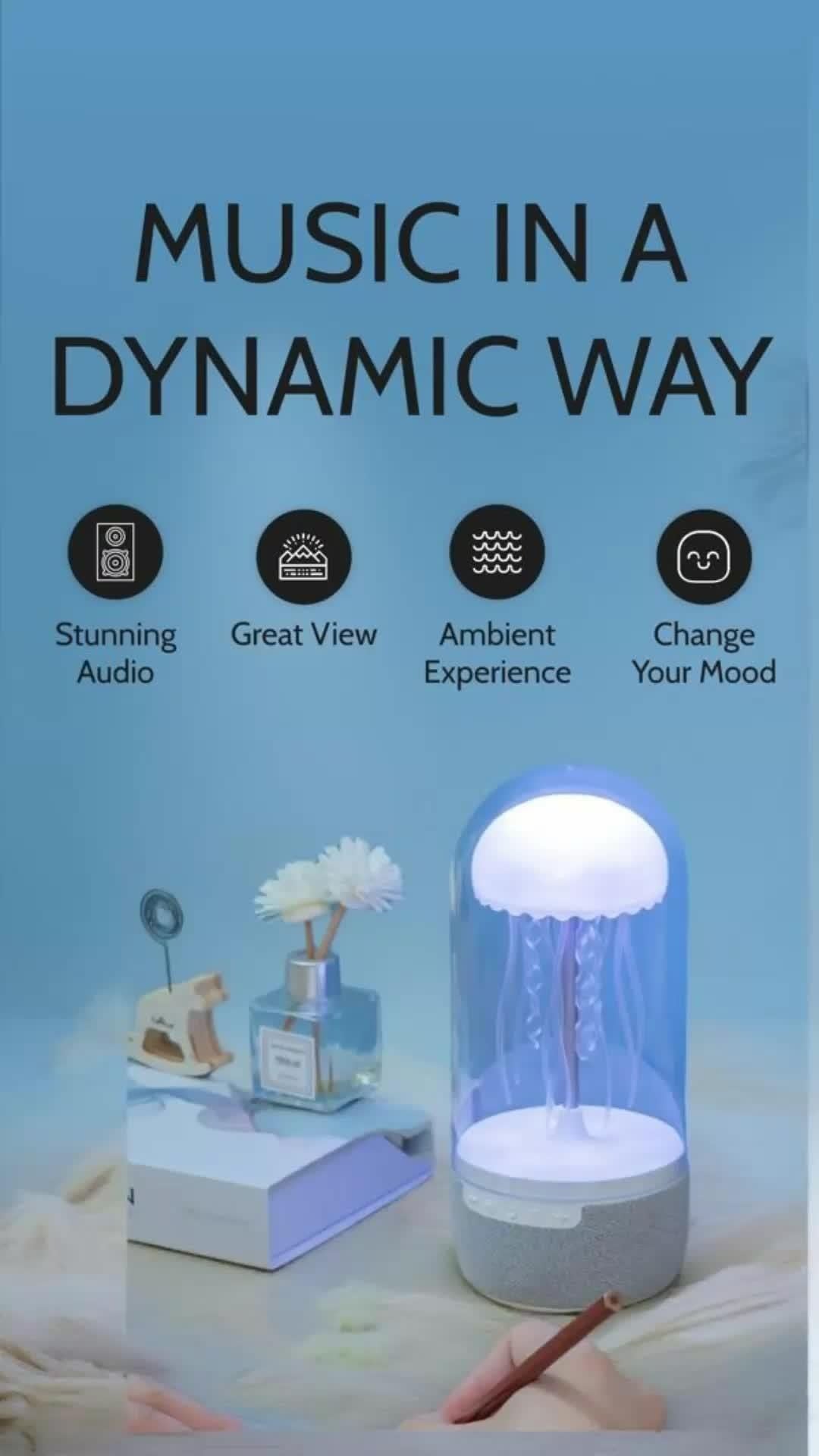 Portable Jellyfish Bluetooth Speaker with Colorful LED Effects