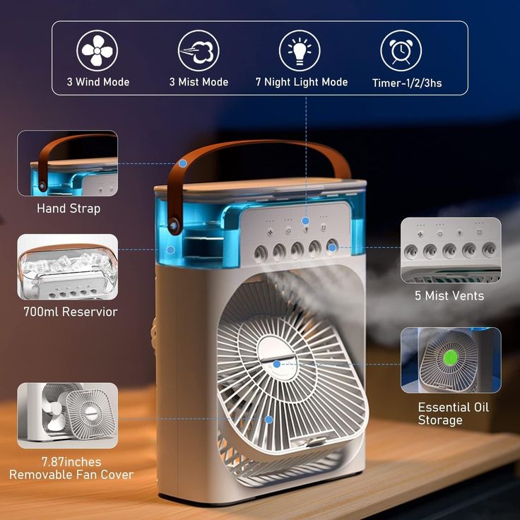 DLC Cooling Fan with Ice UAE KSA –Compact Portable Air Cooler Fan for Home and Office
